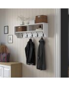 Etagère porte-manteau P2 blanche - 120x37.2x22.2 cm
