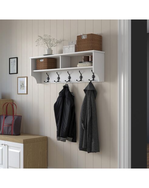 Etagère porte-manteau P2 blanche - 120x37.2x22.2 cm