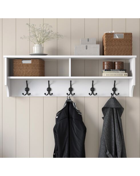 Etagère porte-manteau P2 blanche - 120x37.2x22.2 cm
