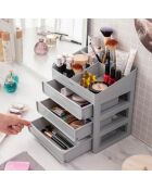 Organisateur de maquillage gris - 26x29x19.5 cm