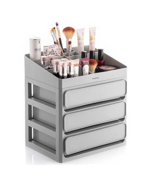 Organisateur de maquillage gris - 26x29x19.5 cm