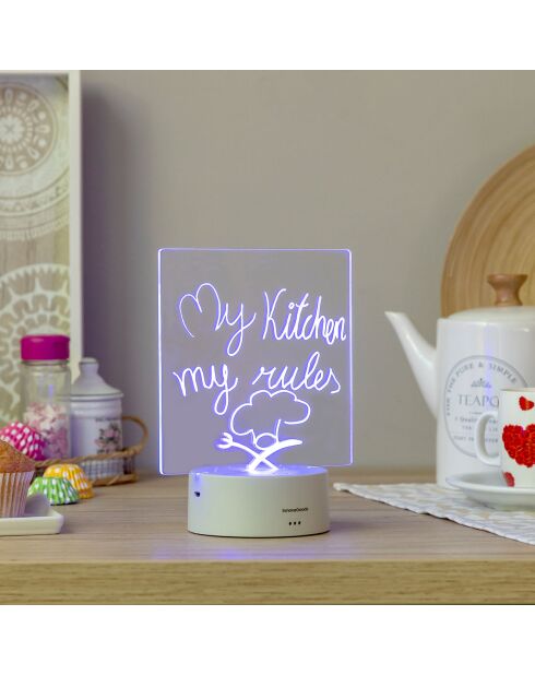 Tableau de Notes et Messages LED gris  - 15x19x9.5 cm