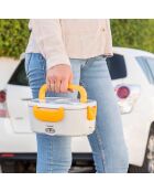 Boîte à Repas Électrique pour le Bureau et la Voiture orange/blanc