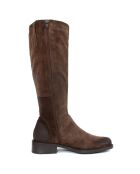 Bottes en Velours de Cuir Pénélope marron