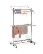 Étendoir à Linge Électrique Pliable avec Flux d'Air Naturel gris - 87x143.5x64.5 cm