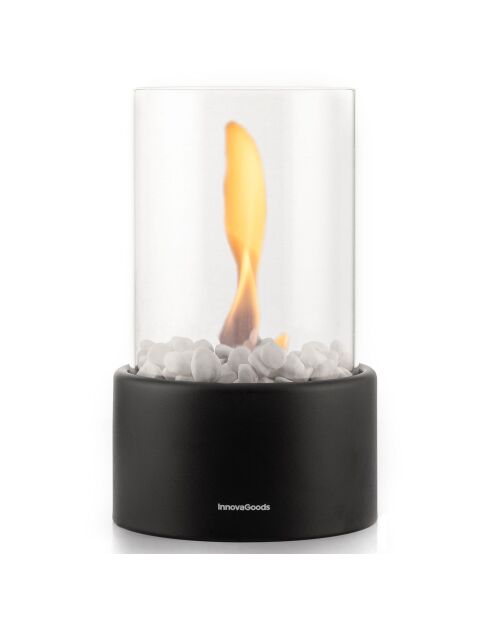 Decoratieve tafelhaard van zwarte bio-ethanol - D.16x26,5 cm