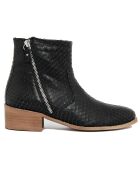 Boots en Cuir Capucine noires
