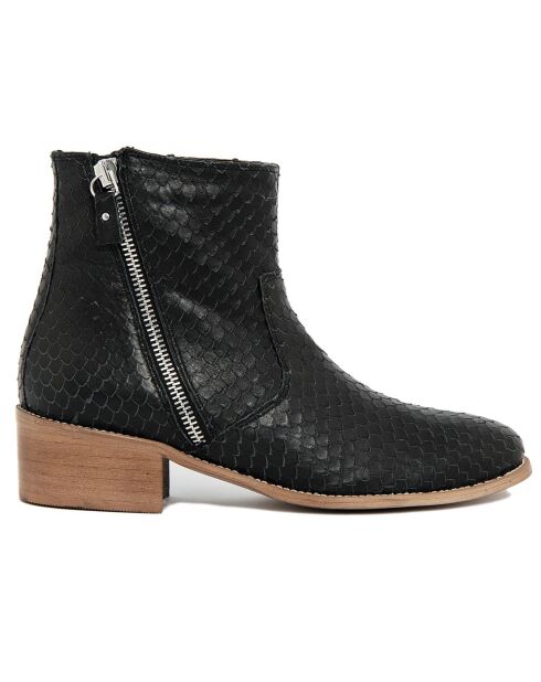 Boots en Cuir Capucine noires