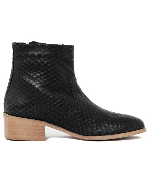 Boots en Cuir Capucine noires