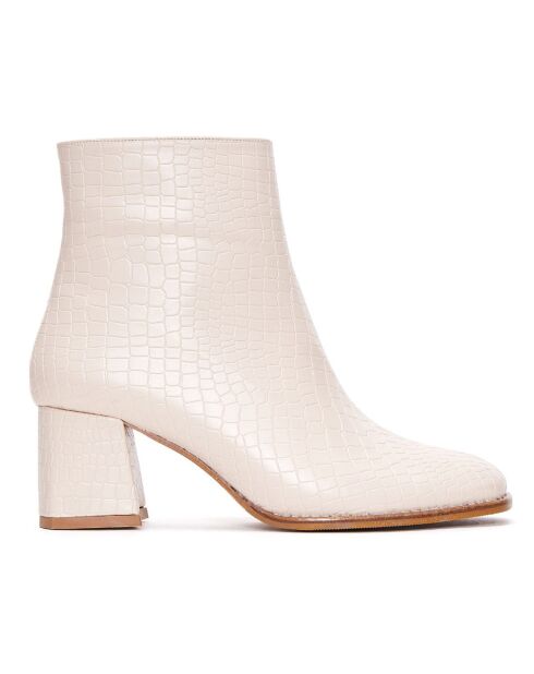 Bottines Lucie beiges - Talon 6 cm