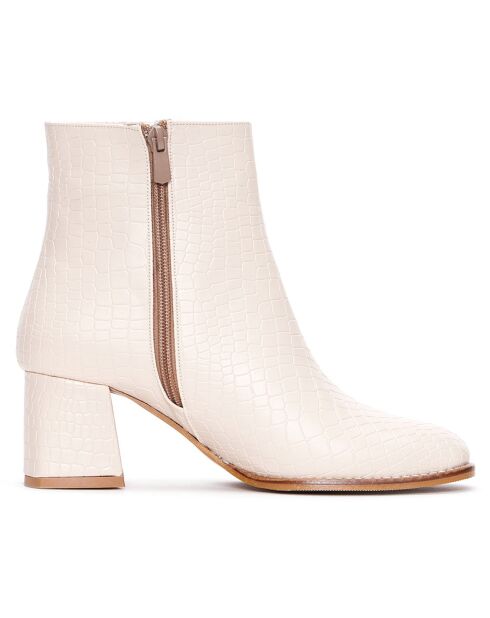 Bottines Lucie beiges - Talon 6 cm