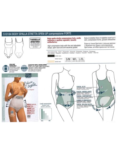 Body bretelles fines chair