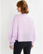 Blouse 100% Coton Bio broderies violet clair