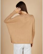 Pull poncho 100% Cachemire Emma col V camel