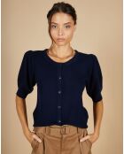 Cardigan 100% Cachemire Claire manches ballon nuit