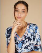 Pull en Coton & Cachemire Maya à motif nuit