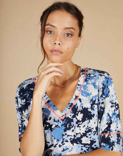 Pull en Coton & Cachemire Maya à motif nuit