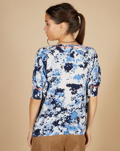 Pull en Coton & Cachemire Maya à motif nuit