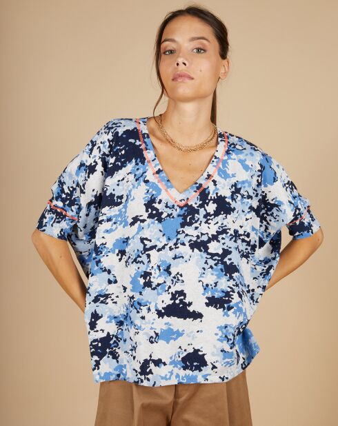 Pull en Coton & Cachemire Maya à motif nuit