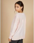 Pull 100% Cachemire Iris Col V profond oversize blush