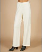 Pantalon en Coton & Cachemire Salomé blanc cassé