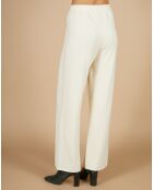 Pantalon en Coton & Cachemire Salomé blanc cassé