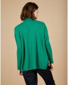 Pull poncho 100% Cachemire Lola col roulé vert impérial