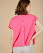Pull 100% Cachemire manches courtes Charline boutons au dos tulipe