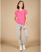 Pull 100% Cachemire manches courtes Charline boutons au dos tulipe