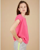 Pull 100% Cachemire manches courtes Charline boutons au dos tulipe