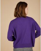 Pull en Laine & Cachemire Paloma col polo aubergine