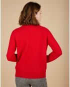 Pull 100% Cachemire Audrey col zippé rouge carmen