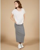 Pull 100% Cachemire Marion à bandes au dos écru
