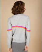 Pull 100% Cachemire Beyonce col rond gris chiné clair