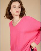 Pull poncho 100% Cachemire Emma col V tulipe