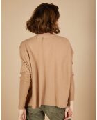 Cardigan 100% Cachemire Alisson col V ample camel