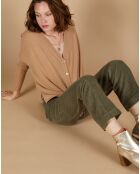 Cardigan 100% Cachemire Alisson col V ample camel