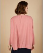 Pull poncho 100% Cachemire Emma col V bois de rose