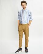 Pantalon Chino en Popeline Blake Pinces camel