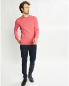 Pull 100% Laine col rond rose foncé