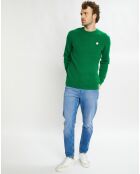 Pull en Laine mélangée col rond Ribs vert