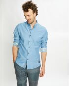 Chemise Slim Fit 100% Coton Bio en Twill Jersey bleu ciel