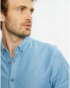 Chemise Slim Fit 100% Coton Bio en Twill Jersey bleu ciel