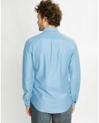 Chemise Slim Fit 100% Coton Bio en Twill Jersey bleu ciel