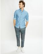 Chemise Slim Fit 100% Coton Bio en Twill Jersey bleu ciel