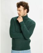 Pull en Laine & Cachemire Notecam col zippé vert foncé