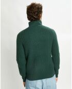 Pull en Laine & Cachemire Notecam col zippé vert foncé