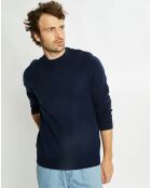 Pull en Cachemire & Laine Mesailor col rond bleu marine