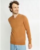 Pull 100% Cachemire Machve col V caramel