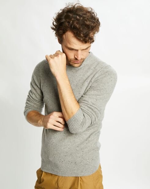 Pull en Cachemire & Laine Meps col rond gris